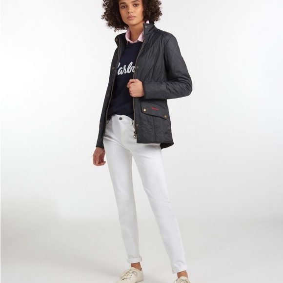 Barbour Cavalry Polarquilt Jacket in Navy - Picture 8 of 9